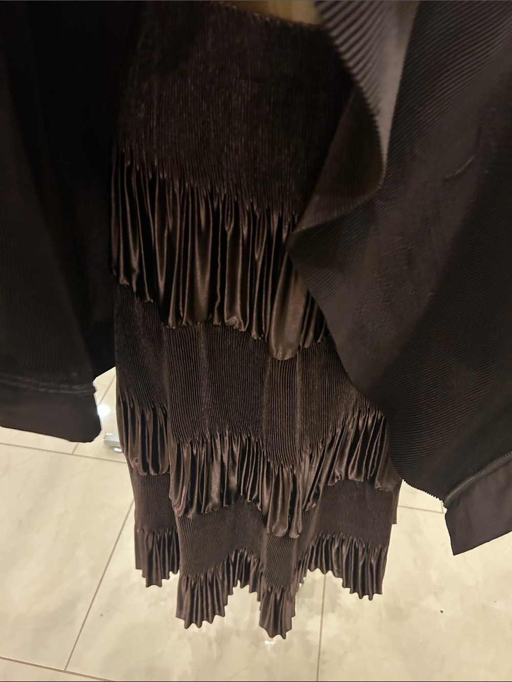 Women's Dark Brown Fringe Blazer with Statement Button - Picture 3 of 6
